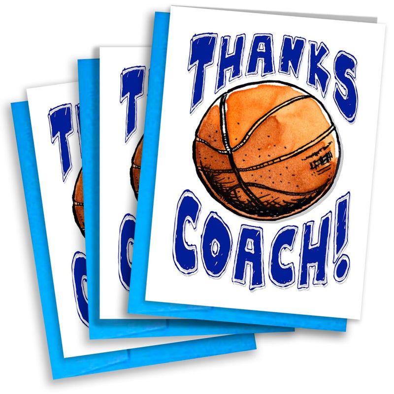 Play Strong Thanks Basketball Coach â€œYouâ€™re Awesomeâ€ Thank You Cards (3-Pack, 5"x7") â€“ Coach Appreciation Greeting Cards for Youth Basketball Teams, Players & Parents â€“ Play Strong Sports Powercards | Empower the Champion Within - Image 1